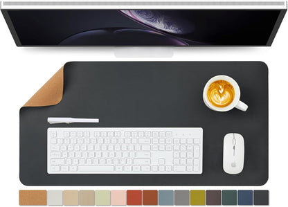 Cork Desk Mat - Dual-Sided Desk Pad for Office and Home - Desk Organization and Accessories - Ideal for Large Mouse Pad and Desk Mats on Top of Desks(Light Green,80Cmx 40Cm)