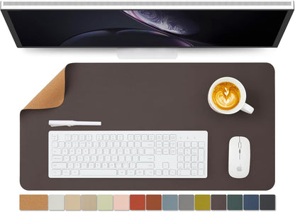 Cork Desk Mat - Dual-Sided Desk Pad for Office and Home - Desk Organization and Accessories - Ideal for Large Mouse Pad and Desk Mats on Top of Desks(Light Green,80Cmx 40Cm)
