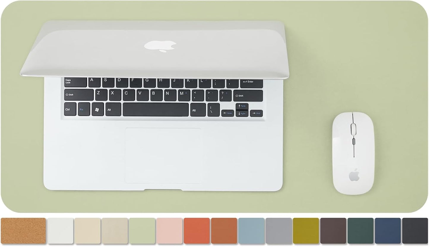 Cork Desk Mat - Dual-Sided Desk Pad for Office and Home - Desk Organization and Accessories - Ideal for Large Mouse Pad and Desk Mats on Top of Desks(Light Green,80Cmx 40Cm)