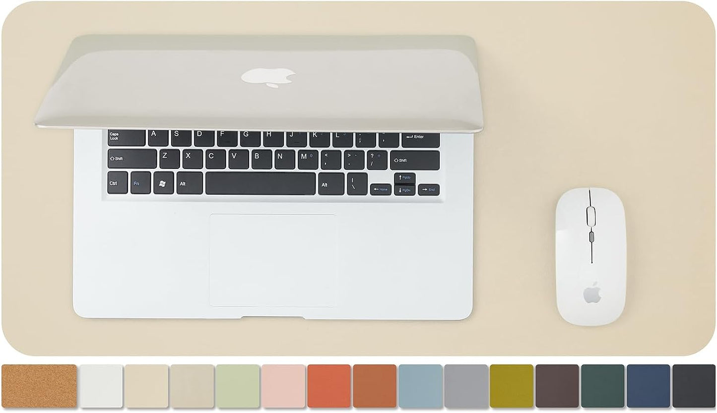 Cork Desk Mat - Dual-Sided Desk Pad for Office and Home - Desk Organization and Accessories - Ideal for Large Mouse Pad and Desk Mats on Top of Desks(Light Green,80Cmx 40Cm)